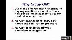Introduction to Operations Management Part 1
