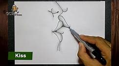 How To Draw A Kissing Lips , Easy Drawing Tutorial ! Drawing For Kiss Step By Step