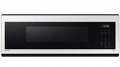 Samsung 1.1 Cu. Ft. Bespoke Smart SLIM Over-The-Range Microwave with 400 CFM, Wi-Fi & Voice Control in White Glass - ME11CB751012AA