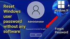 How to bypass windows user password without any software | Reset Windows 11 User login password