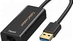 USB to Ethernet Adapter, CableCreation USB 3.0 to 10/100/1000 Gigabit Wired LAN Network Adapter Compatible with Nintendo Switch, Windows, MacBook, macOS, Mac Pro Mini, Laptop, PC and More