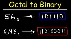 Octal to Binary Conversion | Computer Science