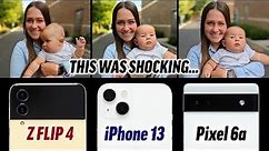 Z Flip 4 vs iPhone 13 vs Pixel 6a Unbiased Camera Test!