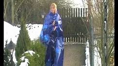 PVC trans blau Cape Rain Coat Rain Cape Regenmantel