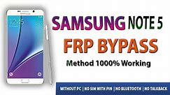 Samsung Note 5 FRP Bypass 7.0 Without PC | How To Remove Google Account Galaxy Note 5 Android 7.0