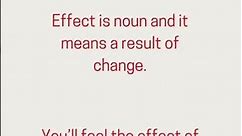 Affect Vs Effect | What is the difference ? | Learn English Grammar
