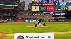 Stephen A's first pitch at the Yankee game 😅