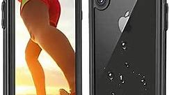 SYDIXON iPhone Xs Max Waterproof Case, iPhone Xs Max Cases Shockproof Underwater Full Body Impact Protective Case for iPhone Xs Max with Bulit-in Screen Protector (Transparent Black, 6.5 inch)