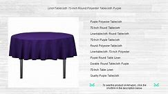 LinenTablecloth 70-Inch Round Polyester Tablecloth Purple