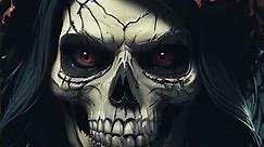 Scary Woman Skull - Horror Wallpaper Animation | Halloween #background #shortvideo