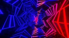Abstract Background Video 4k Blue Metallic Red Blue Tunnel VJ LOOP NEON Satisfying Calm Wallpaper