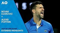 Novak Djokovic v Alexei Popyrin Extended Highlights | Australian Open 2024 Second Round