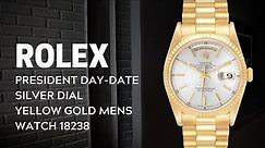 Rolex President Day Date Silver Dial Yellow Gold Mens Watch 18238 | SwissWatchExpo