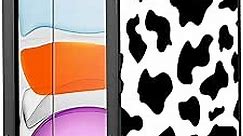 OOK Compatible with iPhone 11 Case Cute Cow Print Fashion Slim Lightweight Camera Protective Soft Flexible TPU Rubber for iPhone 11 with [Screen Protector]-Black
