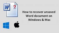 How to Recover Unsaved Word Document - Ultimate Guide