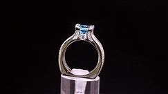 Sky Blue Crystal Wedding Ring Set Blue Rings for Women