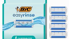 BIC EasyRinse Anti-Clogging Razor Blade Cartridge Refills, Women's, 4-Blade, 4 Count