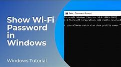 Show Wi-Fi Password in Windows 10/11 - Command Prompt