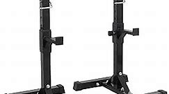 F2C Max Load 550Lbs Pair of Adjustable 40"-66" Squat Rack Sturdy Steel Squat Barbell Free Bench Press Stands GYM/Home Gym Portable Dumbbell Racks Stands (one pair/two pcs)