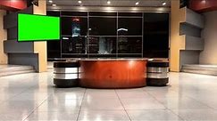 Ai Generated News Studio Desk Green Screen | Free To Use