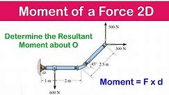 🔺11 - Moment of a Force about a Point 2D Examples 1 - 3
