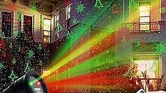 Christmas Projector Lights Outdoor, Christmas Laser Lights Landscape Spotlight Red and Green Star Show with Rf Wireless Remote Christmas Decoratiions for Outdoor Garden Patio Wall Xmas Holiday Party