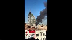 Plume of smoke fills Mexico City sky after shoe factory fire
