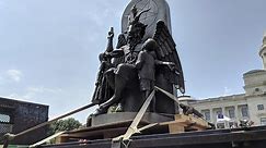 Satanic Temple unveils statue of goat-headed, winged Baphomet at Arkansas State Capitol