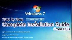 How to install Windows7? Step by step guide to install windows 7 from a USB disk
