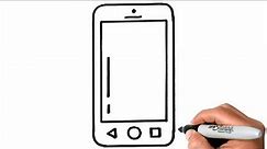 How to Draw a MOBILE PHONE EASY Step by Step