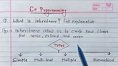 C# - Inheritance | Simple, Multilevel, Multiple and Hierarchical Inheritance