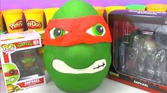 Giant TMNT Play Doh Surprise Egg Teenage Mutant Ninja Turtle with toys from Minecraft and more!