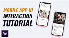 Mobile App UI Interaction Design/Animation Tutorial in After Effects CC 2018!