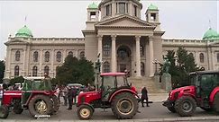 Traktori pred parlamentom Srbije