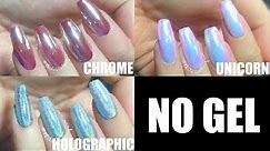 How to Apply Chrome Powders with Regular Nail Polish WITHOUT GEL | thelovinlacquer