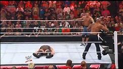 RAW 1000 Off the Air John Cena and The Rock attacking Big Show