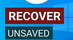 Recover Unsaved Excel file • recover Unsaved workbook in excel