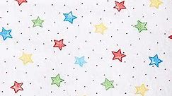 Comfy Flannel Stars White/Primary, Fabric by the Yard