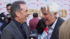 Jay Leno Crashes Jerry Seinfeld's Interview at 'Unfrosted' Premiere: "I'm Really Proud of Him"
