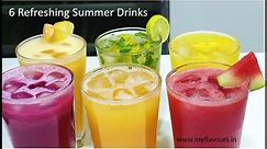 6 Refreshing Summer Drinks | 6 Easy Fruit juice Recipes | Fruit Juice | Summer Drinks by myflavours