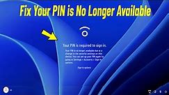 Your PIN is No Longer Available On Windows 11/10 | How To Fix your pin is no longer available (2024)