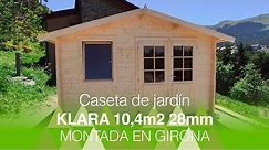 Caseta de jardín Klara 10,4m2 y 28mm montada en Girona