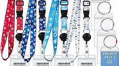 4 Pack Cruise Lanyard for Cruise Ship Cards, Retractable Cruise Lanyards with 4 Pcs Cruise Luggage Tags & Waterproof Id Badge Holder (Classic Style)