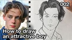 How to Draw an Attractive Boy (002) / Face Practice