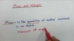 Science (introduction to mass and weight)
