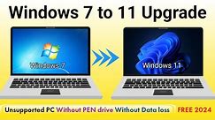 How to upgrade Windows 7 to 11 on Unsupported PC Without PEN Drive & Without data loss