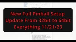 Full Virtual Pinball Upgrade 32bit to 64bit Update