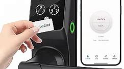 Lockly Secure Plus, RFID Card Smart Lock, Keyless Entry Door Lock, PIN Genie® Keypad, 3D Biometric Fingerprint Sensor, Auto Lock - Matte Black (PGD628FCMB) - Latch Edition