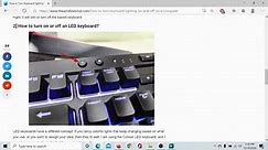 How to Turn Keyboard lighting On or Off on a Computer