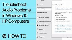 Troubleshoot Audio Problems in Windows 10 | HP Computers | HP Support